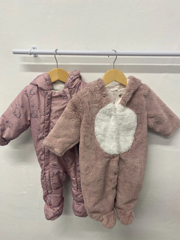 Cute duo of Bunny suits winter snow #15 6-9months KM004