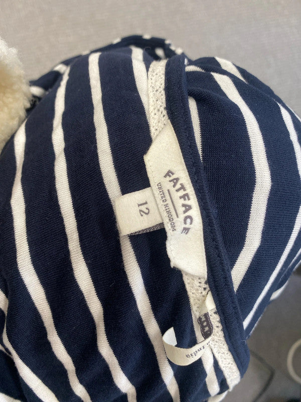 Fabulous fatface navy white striped jersey dress UK 12 LW005