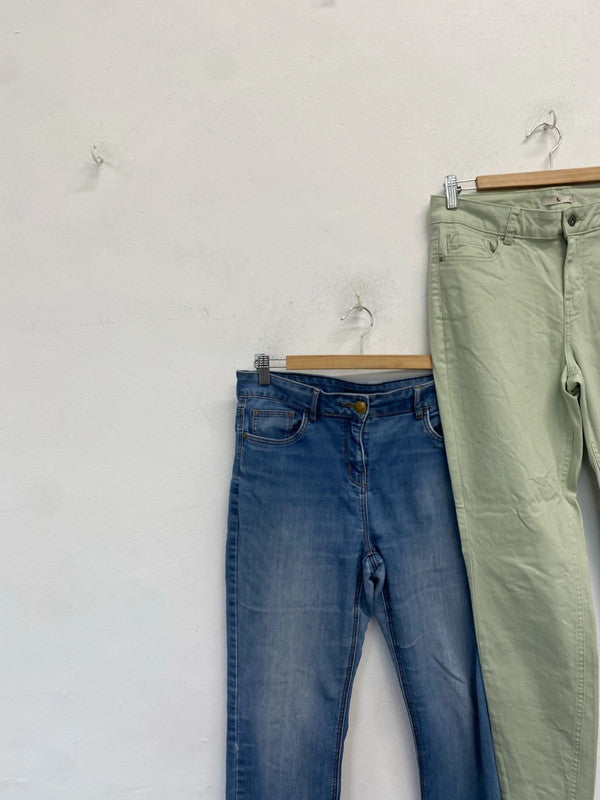 Lovely duo of jeans tu George mint blue UK 12 long KW002 #5