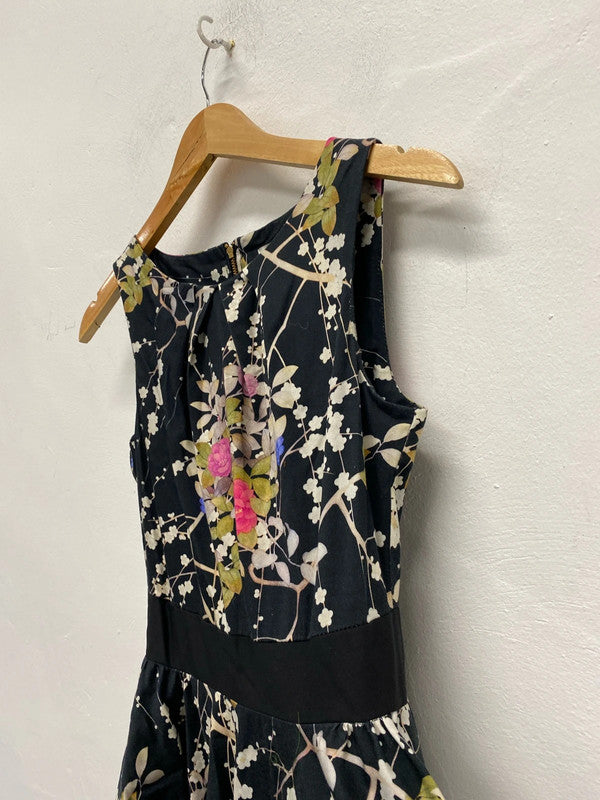 Super cute floral fit & flare dress party events Uk8 by Almari CF002