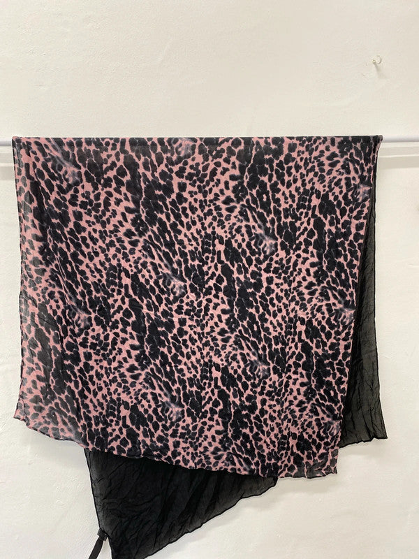 Fabulous Mint Velvet pink Black Animal leopard print scarf stunning! SS004