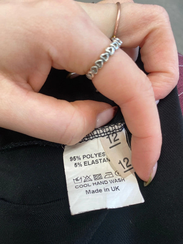 Lovely Zack London black low neck jumpsuit UK 12 PJ001