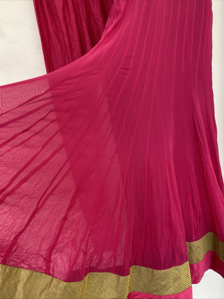 Anarkali dress lenga party wear Pink And Gold Size 8-10 Stunning EC001
