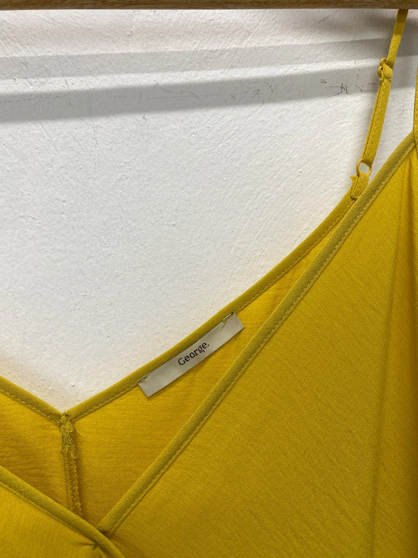 Stunning George yellow side buckle slip dress v neck UK 24 NC001