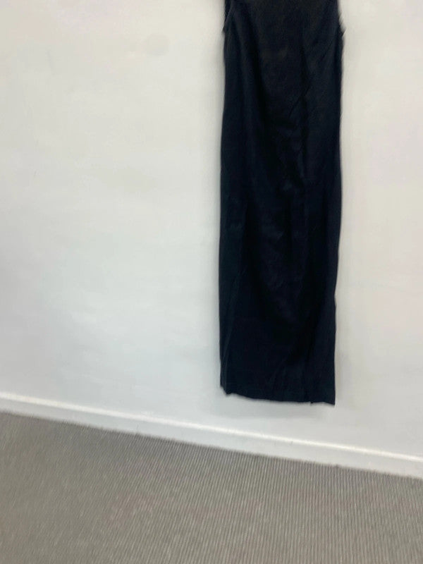 Stunning vintage mexx black linen maxi dress UK 10 MM005