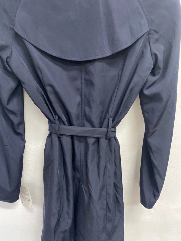Stunning Zara navy trench mac UK XS KM004
