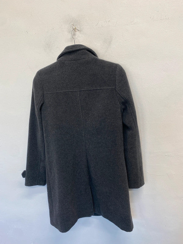 Lovely atmosphere grey wool blend pea coat UK 12 GK002