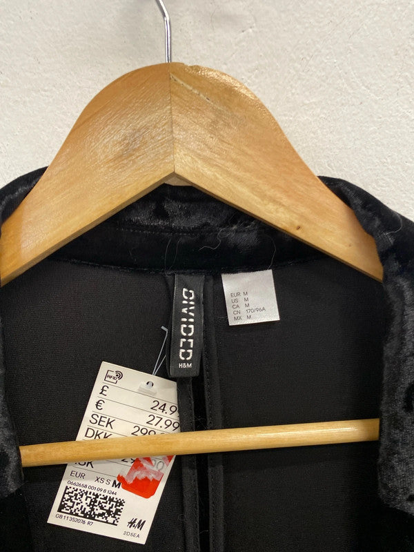 Fabulous Black crushed velvet cardigan Shacket UkM New JR001