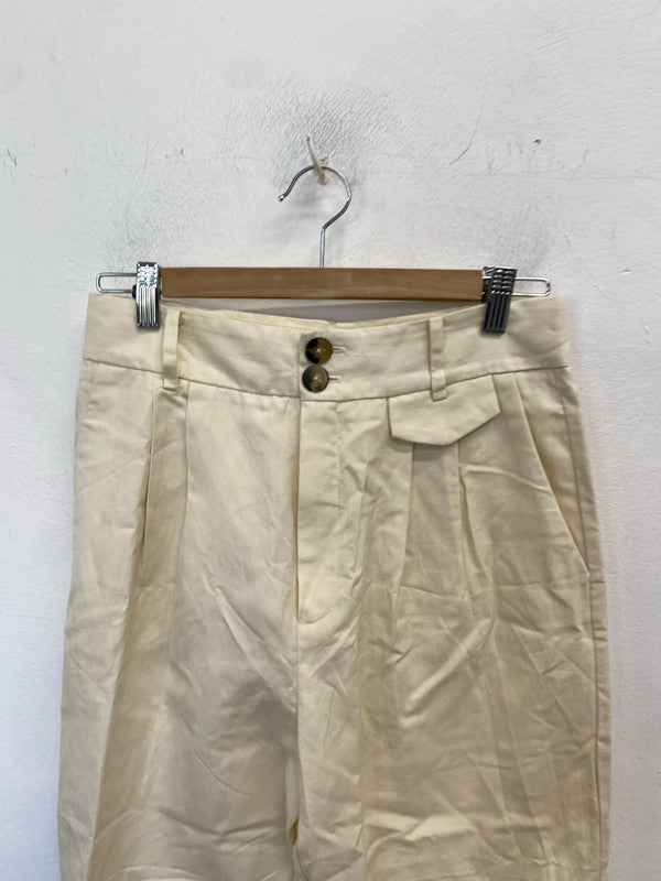 Lovely mango cream linen trousers suit UK 10 CJ001