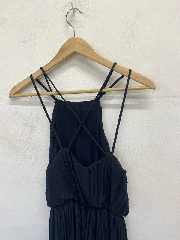 Stunning next navy pleated midi jumpsuit cross shoulder UK 10 MB001