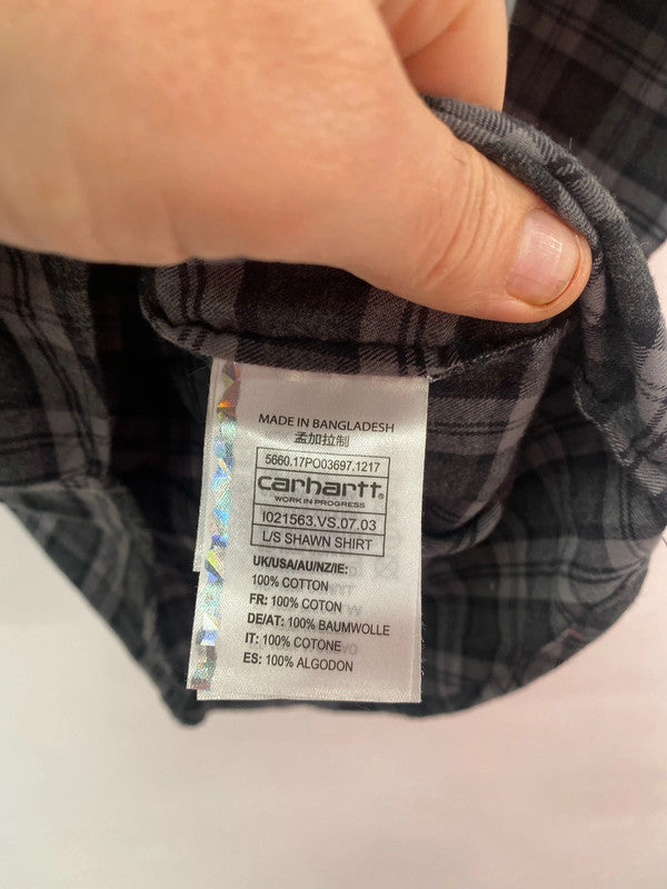 Classic Carhartt check Oxford button down Shawn shirt XS grey CN001