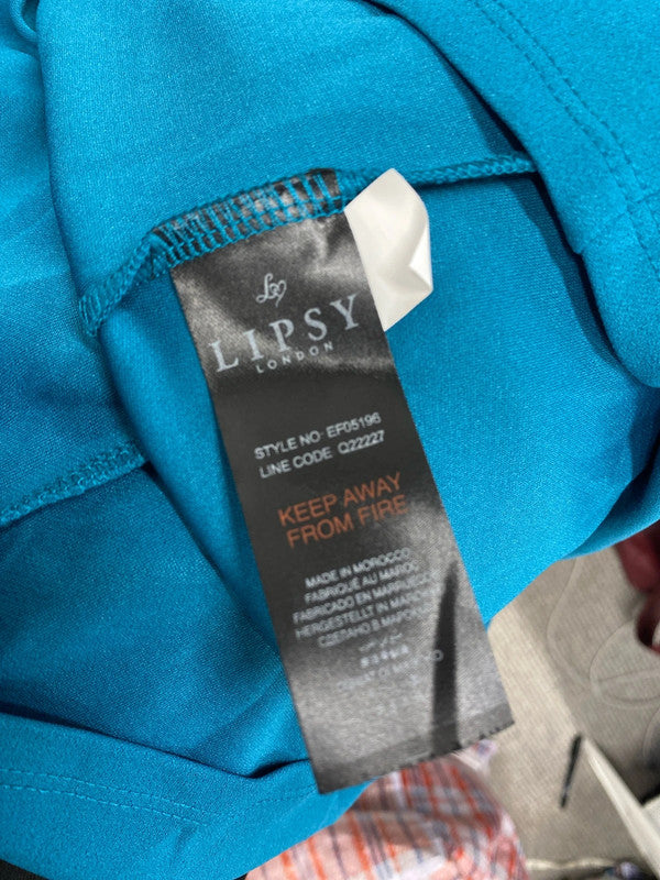 Lovely lipsy London new teal tie waist midi dress UK 10 AO001