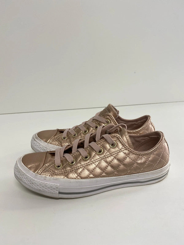 Fabulous Rose Gold converse padded leather trainers Uk4 GW001