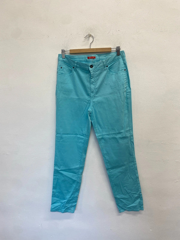 Stunning Oliver Phillips turquoise cropped jeans UK 16 LW005