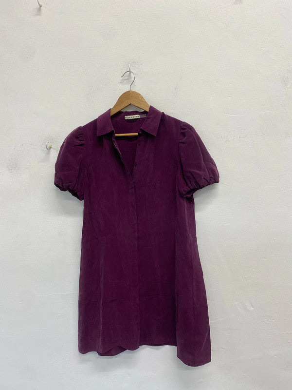 Lovely Alice + Olivia purple collar smock dress UK M SS002