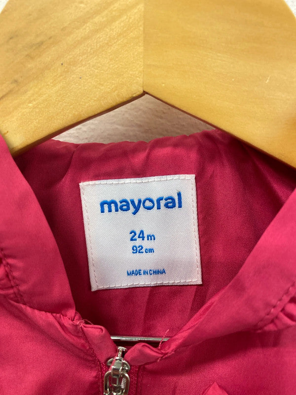 Mayoral Adorable Hot Pink Ruffle Windbreaker 24 Months KM004
