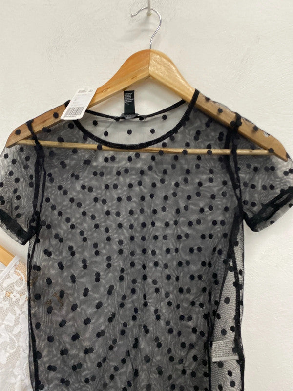 Fabulous duo of mesh tops Uk10 forever 21 & Primark #5 JR001