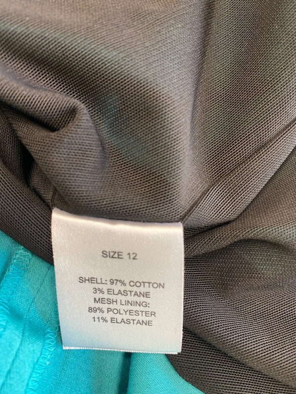 Fabulous Artigiano teal soft peacock Uk12 dress New LW005