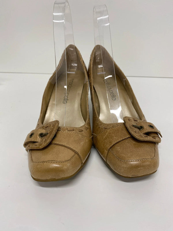 Fabulous Moda in Pelle caramel leather court shoes events formal Uk5 KM004