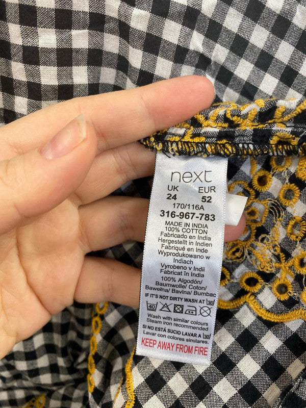 Next Fabulous Gingham Embroidered Tunics Duo UK 24 #104 LK006