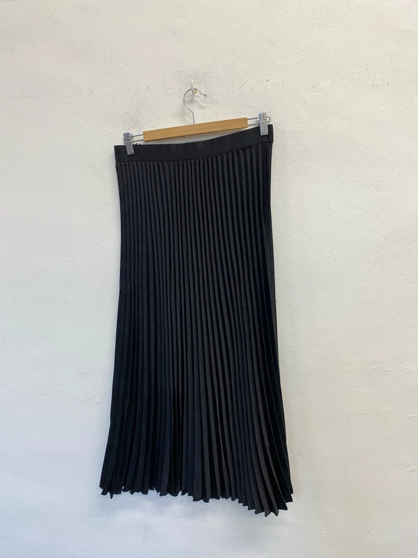 Fabulous YAS pleated black midi skirt classic design elastic waist UkL JR001