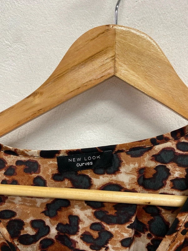 Fabulous leopard print tunic dress lightweight Uk22 New Look Curves CR002