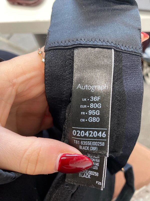 Gorgeous autograph sexy black lace bra UK 36F LB010