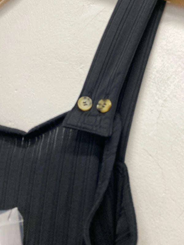 Fabulous Topshop Black lightweight jumpsuit dungaree Uk12 New KA001