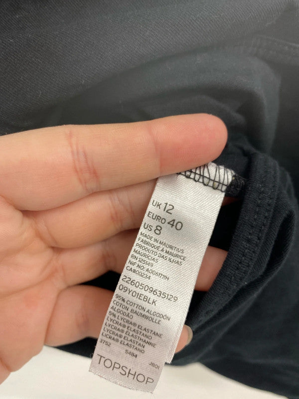 Topshop Sleek & Stylish Black Bodysuits Duo UK 12 NN001