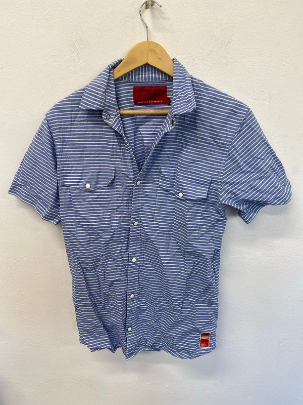Fabulous Monday blue striped button up shirt size XXL KD001
