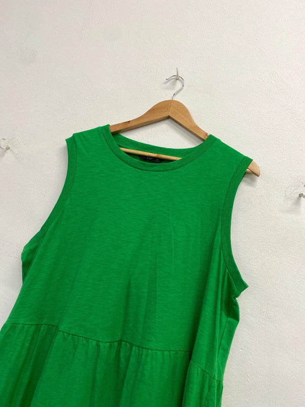 Lovely F&F green tiered maxi dress UK XL NC001
