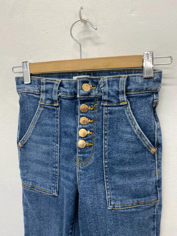 Fabulous Y2K vibes bootcut distressed jeans UK6 W 23 HDR01