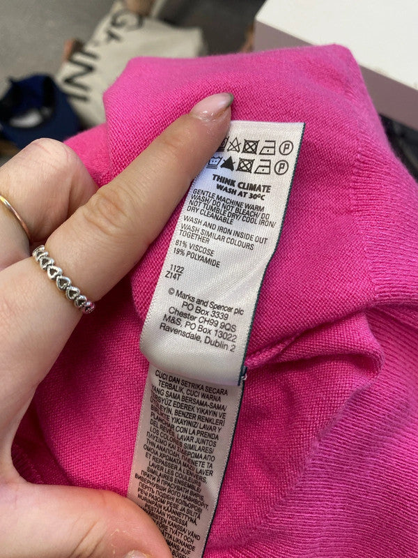 Lovely m&s pink roll neck jumper UK 10 CN001
