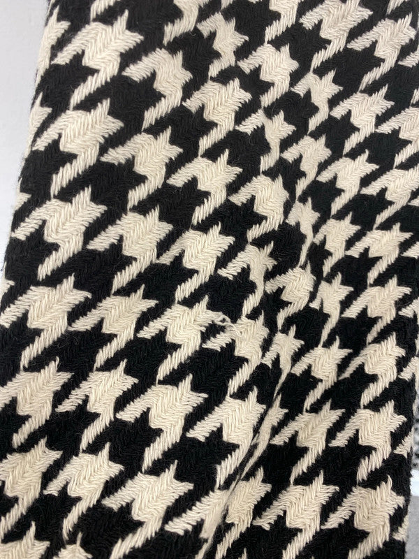 Helene Bergman Elegant Black & White Houndstooth Overcoat UK 14 LB010