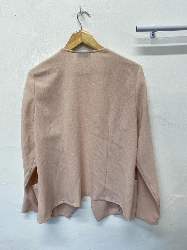 Fabulous Rose pink open front Lagenlook jacket UkXL Wallis IZ001