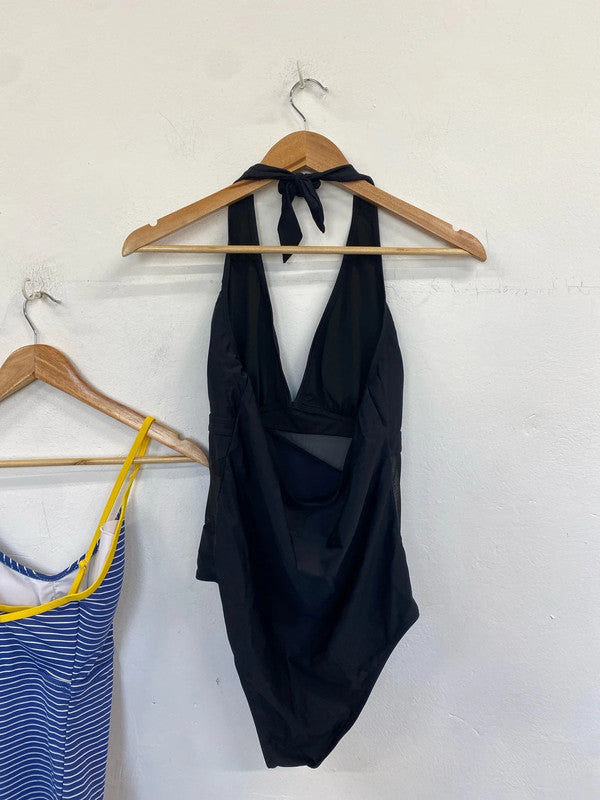 Lovely duo of swimsuits tresspass black blue UK M #60 LD003