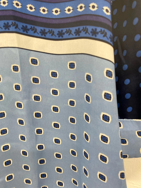 Zara Gorgeous Blue Artsy Boho Satin Tunic Size XS AE001