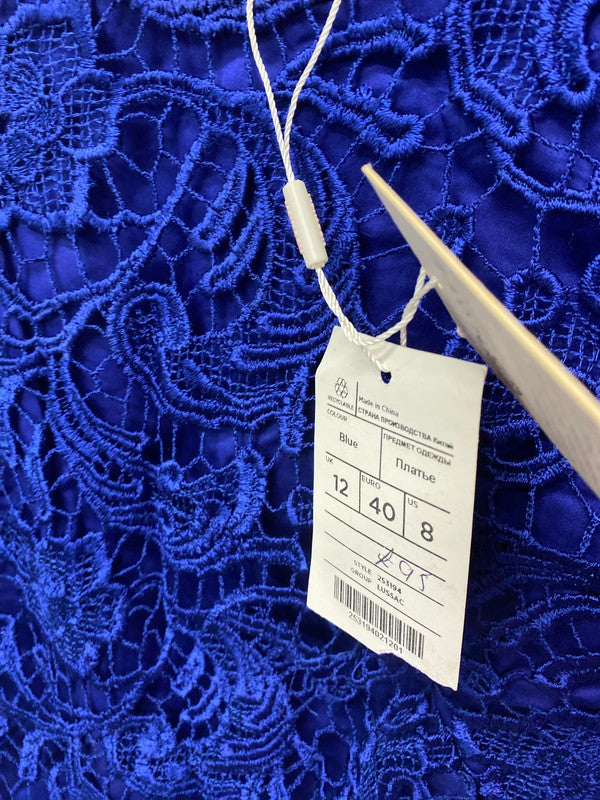 Fabulous Cobalt blue Monsoon overlay dress Uk12 Party Occasion LW005