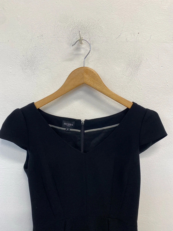 Lovely Hobbs business formal black midi dress UK 8 AG006