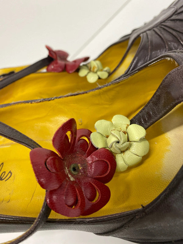 Lovely classic Whistles London leather T bar shoes UK6 LH002