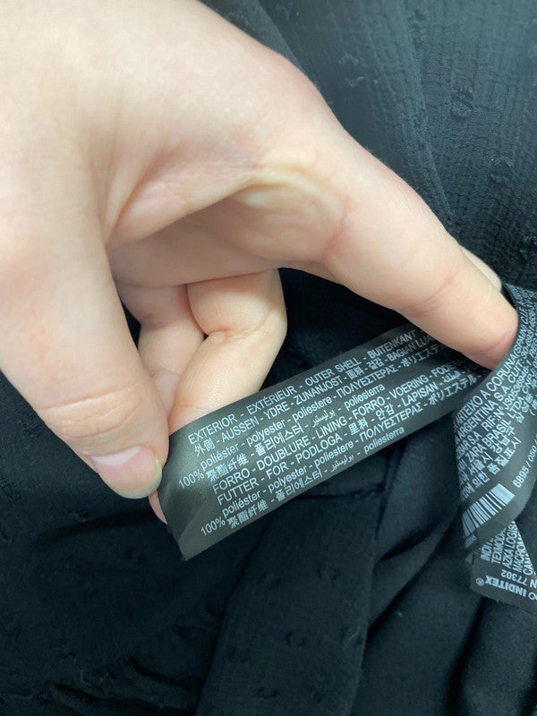 Zara Boho Black Dotted Swing Dress Size L AE001