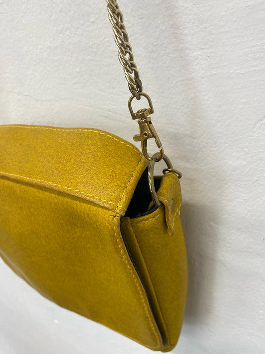 Vegan Leather speckled mustard Wilby handbag chain handle RF001