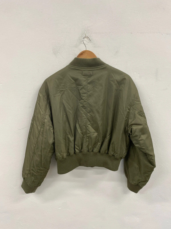 ASOS Trendy Khaki Green Bomber Jacket UK 12 LP003
