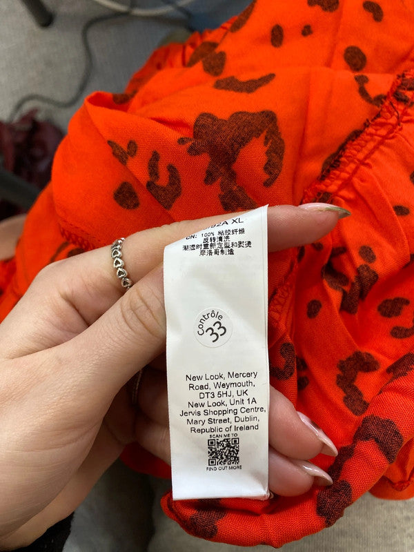 Lovely new look red leopard blouse nwt UK 12 NN001