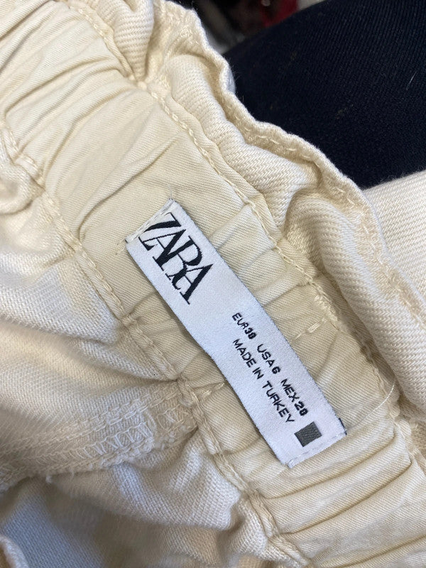 Lovely Topshop paperbag beige jeans UK 10 LB004