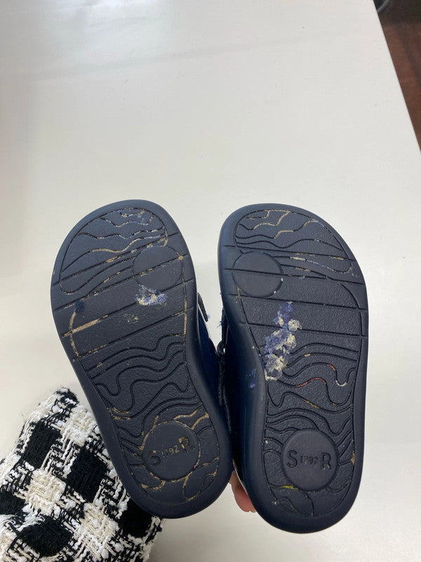 Start-Rite Adorable Navy Patent Flower Leather Shoes Size 4 KM004