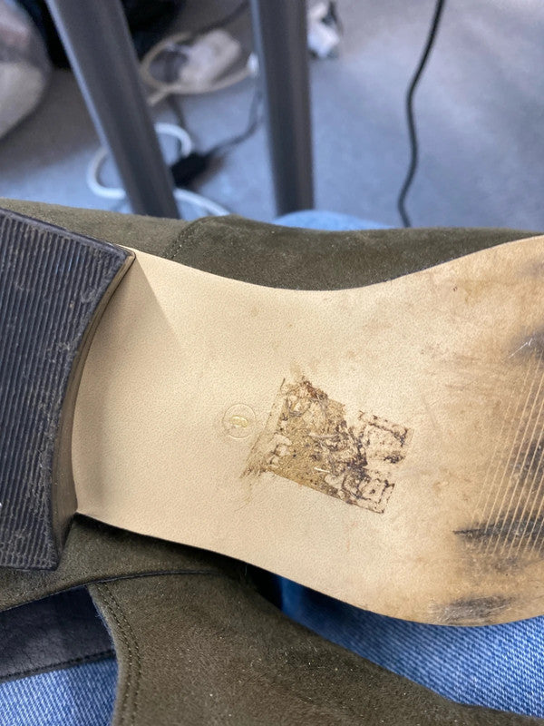 Fabulous khaki River island Flat Boot UK6 Faux suede KM004