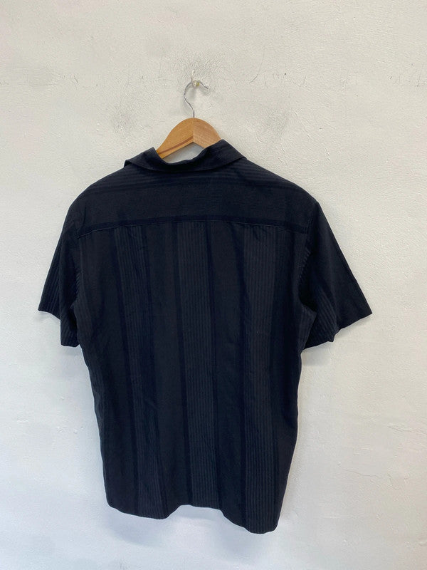 Fabulous men’s autograph black striped short sleeve shirt UK M NC001