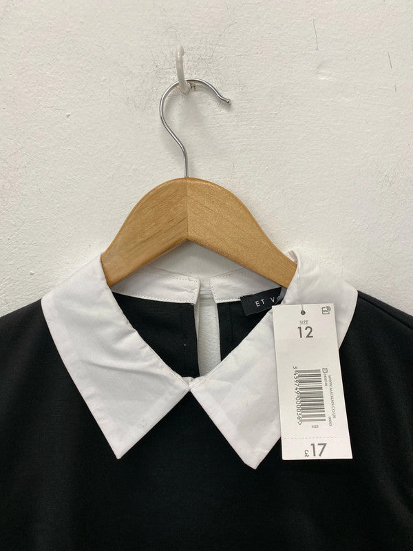 Fabulous Et Vous classic collared dress Uk12 Wednesday Adams’s AO001