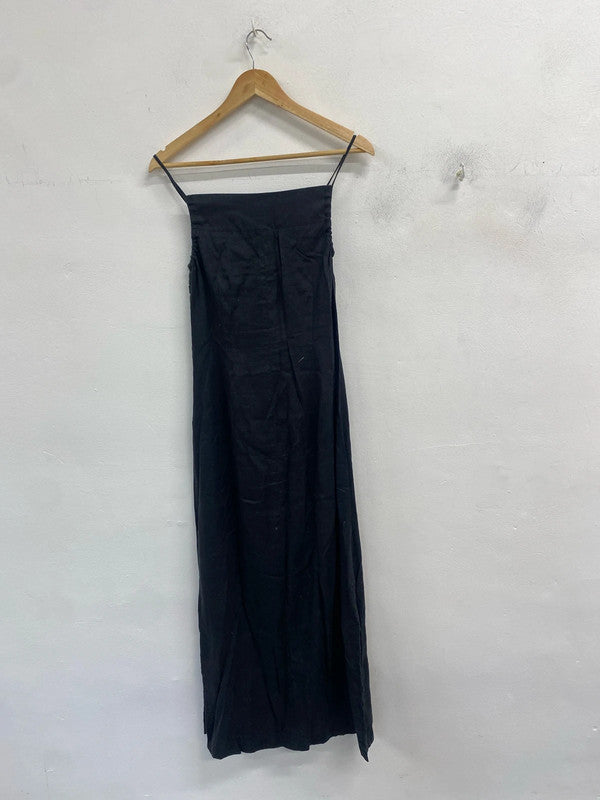 Stunning vintage mexx black linen maxi dress UK 10 MM005